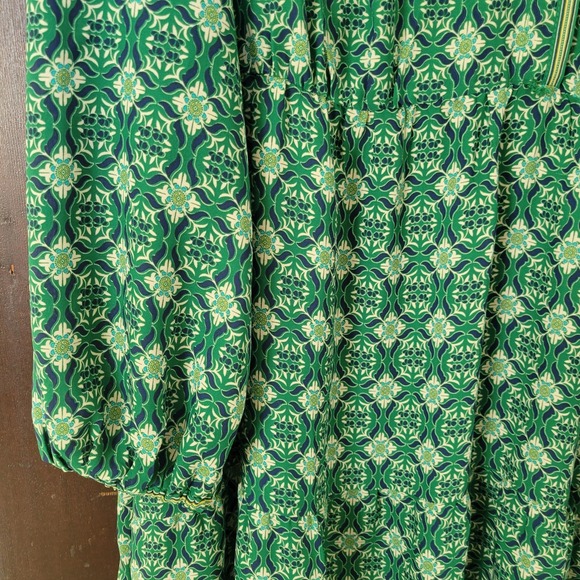 NWT Max Studio Green Geometric Print Women's MIDI Dress Size 2X Boho Chic - Picture 4 of 13